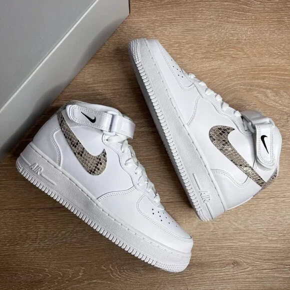 Nike Air Force 1 '07 Mid White Snake Swoosh - Picture 4 of 11
